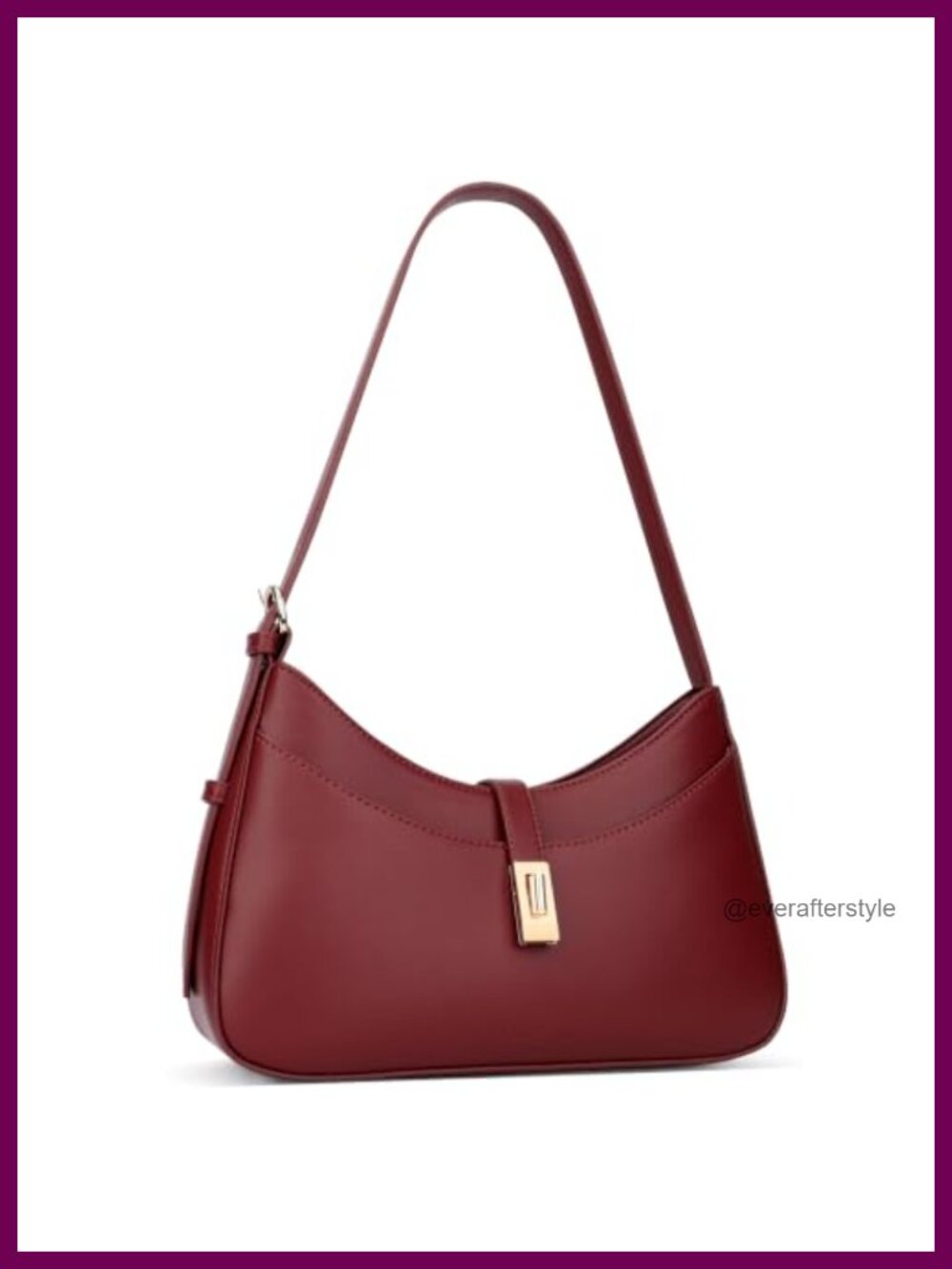 PU Leather Crescent Shoulder Bag Multi Pocket Underarm Purse Hobo Handbag